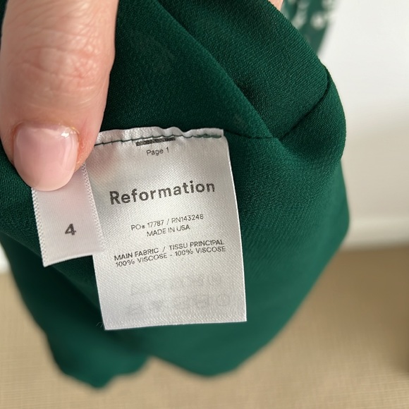 Reformation Oakley Discontinued Annette Green Floral Print Midi Dress Size 4 (S) - Picture 11 of 11